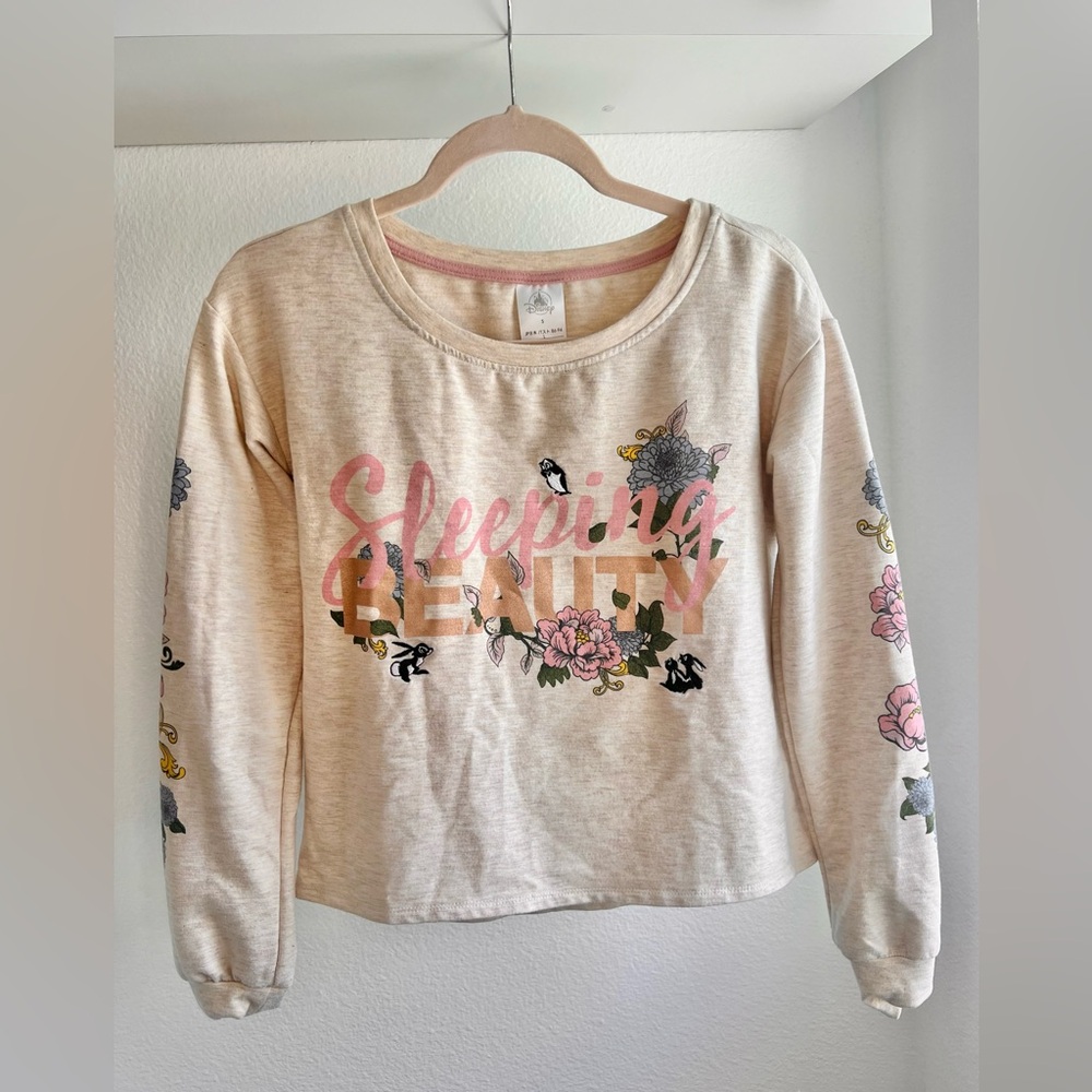 Disney Sleeping Beauty Floral Long Sleeve Tee Size Small